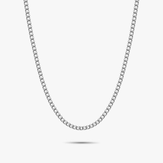 2.4mm sterling silver round curb chain