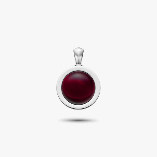 indian garnet amulet pendant in sterling silver