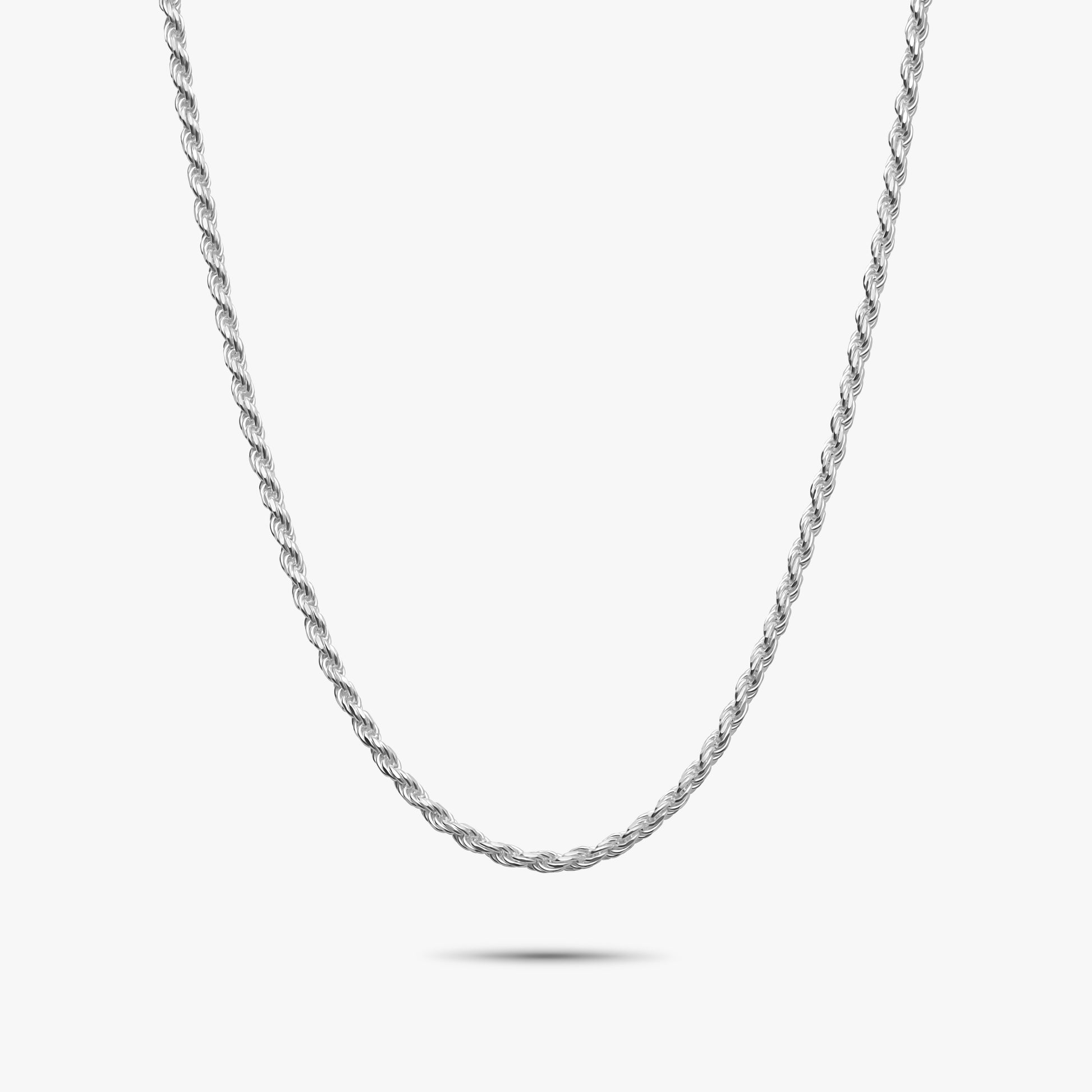 1.8mm sterling silver diamond cut rope chain