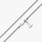 close up detail of 1.9mm sterling silver spiga wheat chain with rahul patel collection tag