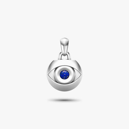 egyptian evil eye with lapis lazuli amulet pendant in sterling silver