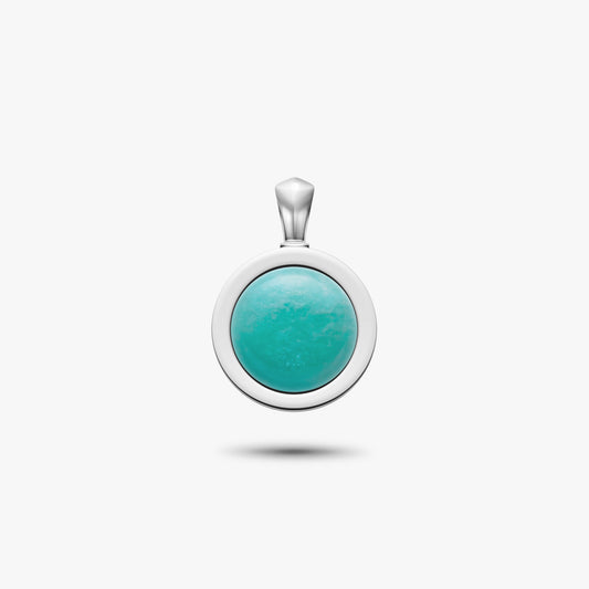 amazonite amulet pendant in sterling silver