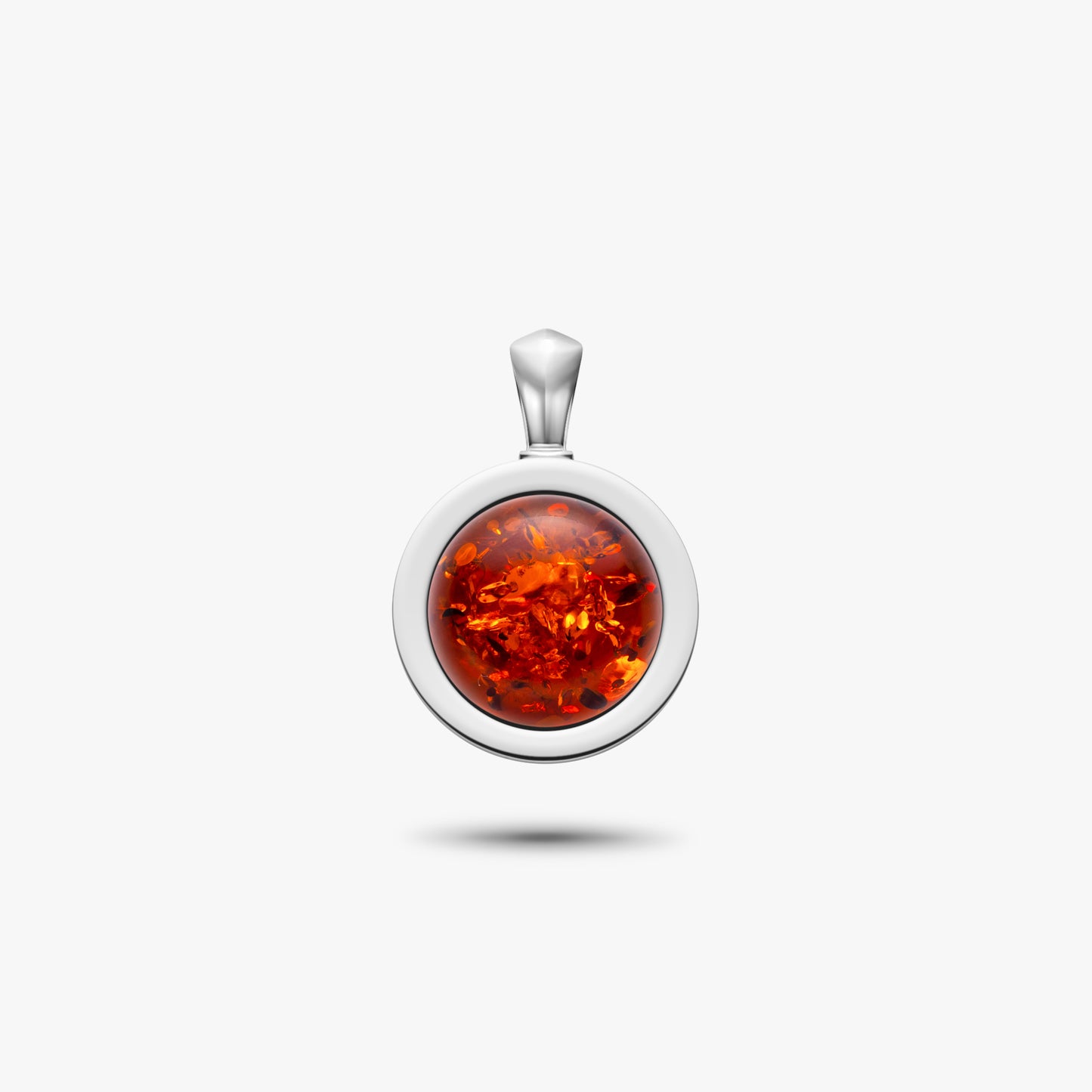 amber amulet pendant in sterling silver