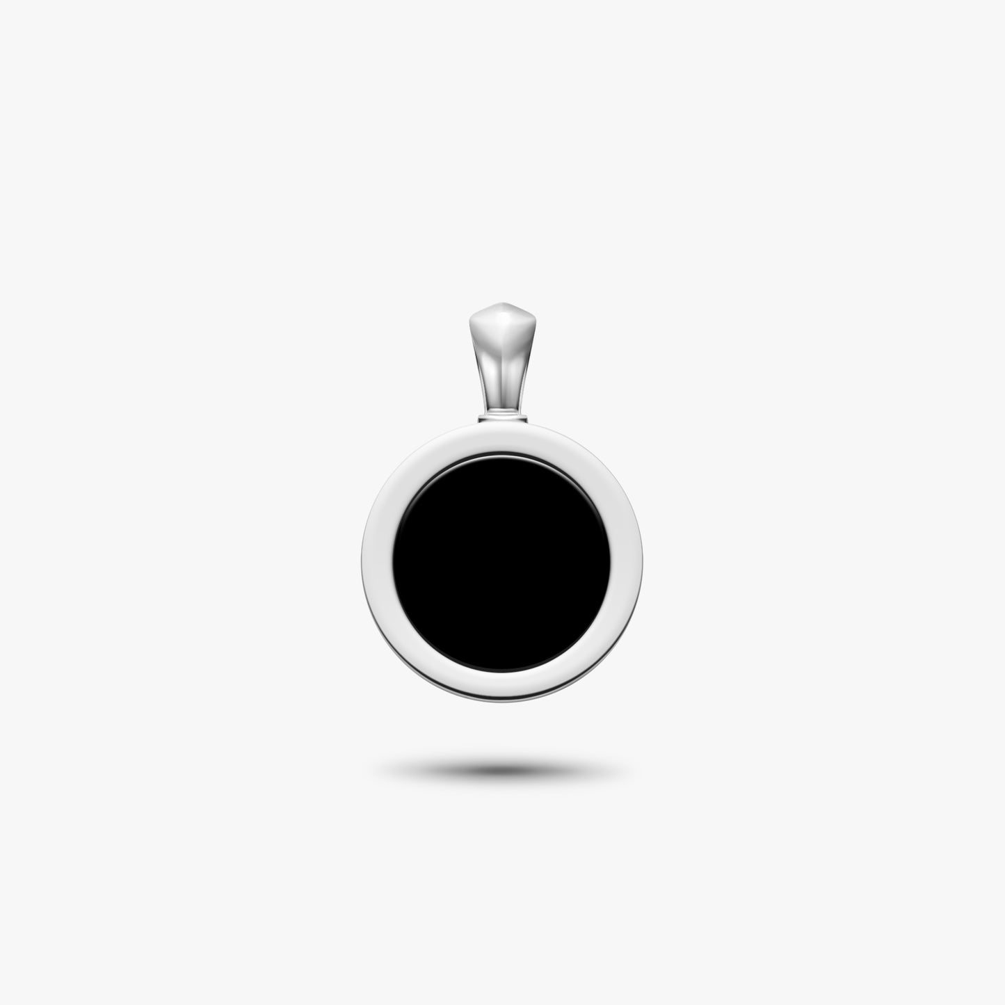 black onyx amulet pendant in sterling silver