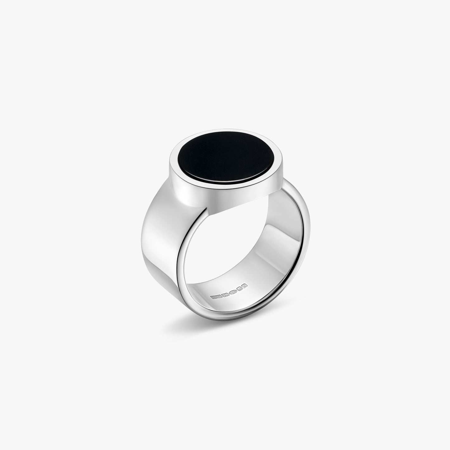black onyx ring in sterling silver