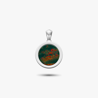 bloodstone amulet pendant in sterling silver