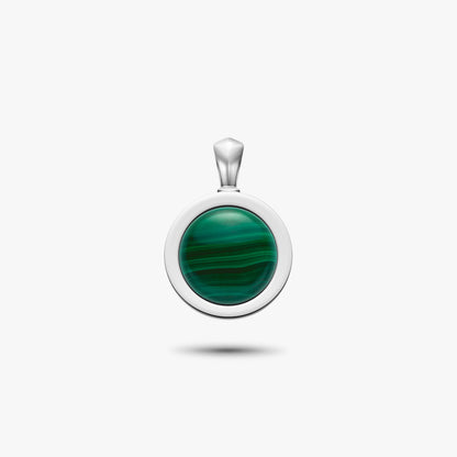 malachite amulet pendant in sterling silver