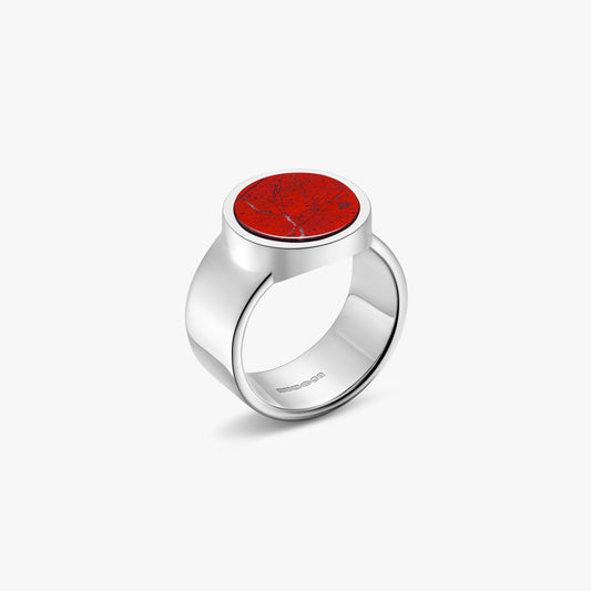 red jasper ring in sterling silver